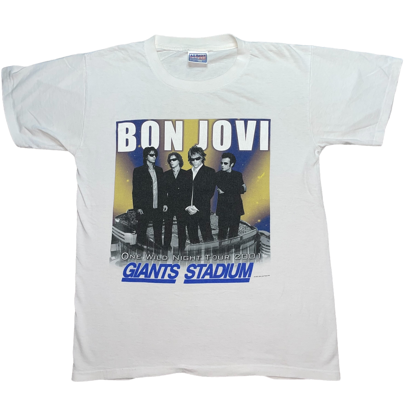 2001 Bon Jovi "One Wild Night Tour Giant's Stadium" Graphic Tee