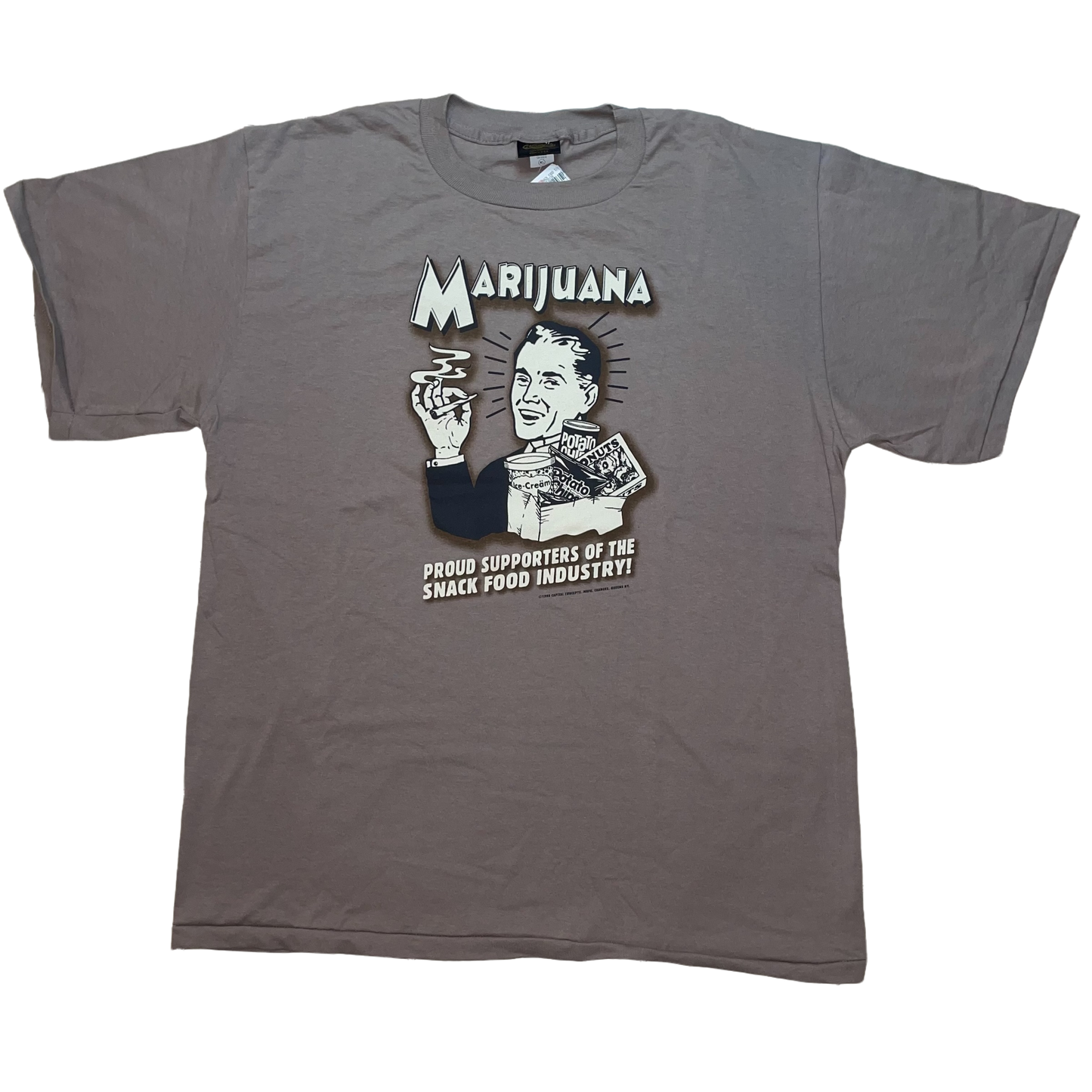 1998 Marijuana Proud Supporters of the Snack Food Industry by Capital Concepts Graphic Tee