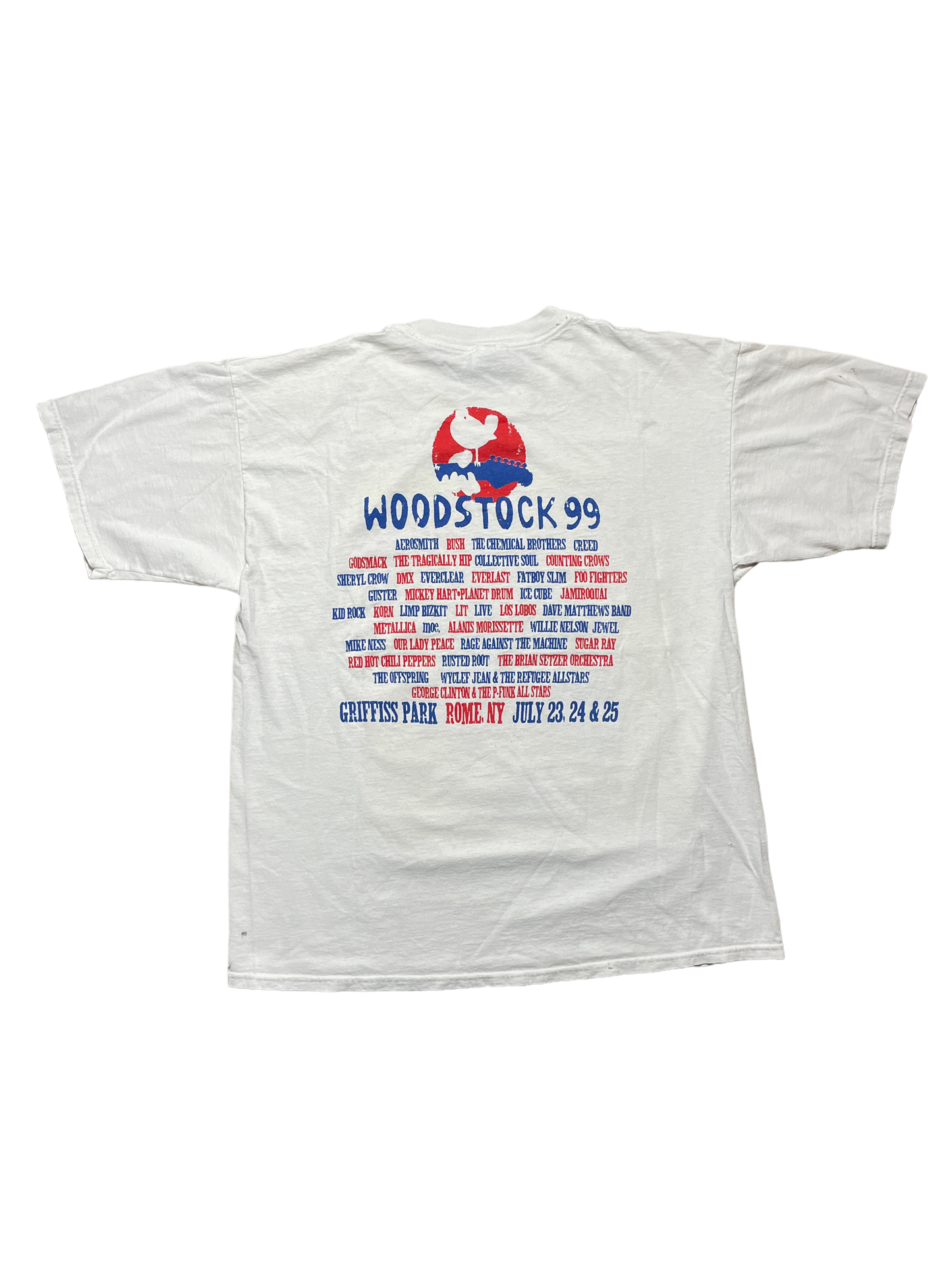 1999 Woodstock 99 Featuring Metallica, Rage Against the Machine, Red Hot Chilli Peppers Graphic Tee